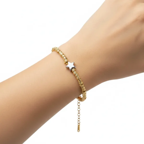 Yıldız Figürlü Gold Dorika Bileklik