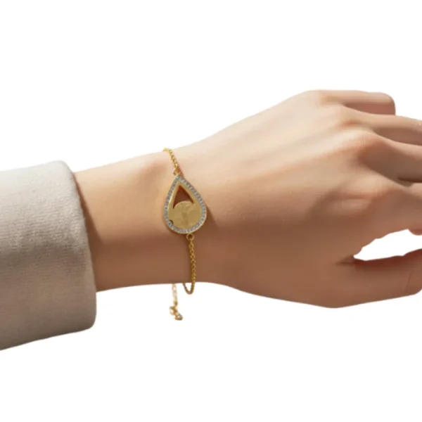 Damla Figürlü Gold Zincir Bileklik