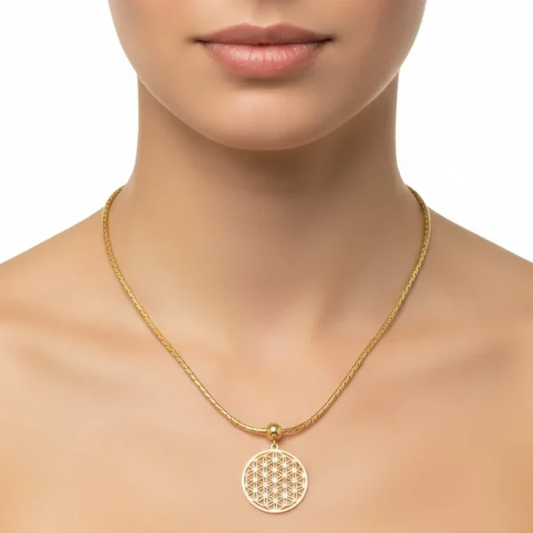 Gold Yaşam Çiçeği Kolye