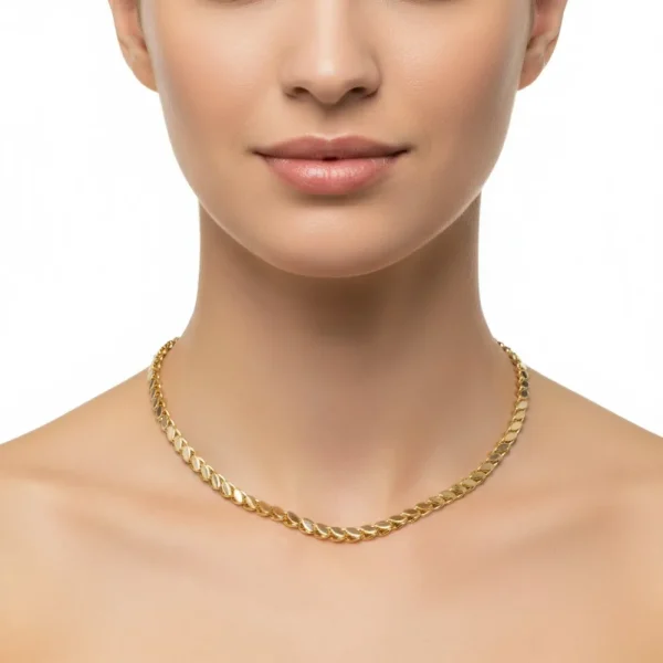 Gold Klasik Kalın Çelik Zincir Kolye