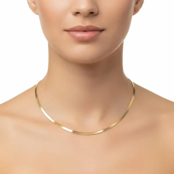 Gold İtalyan Ezme Zincir Kolye