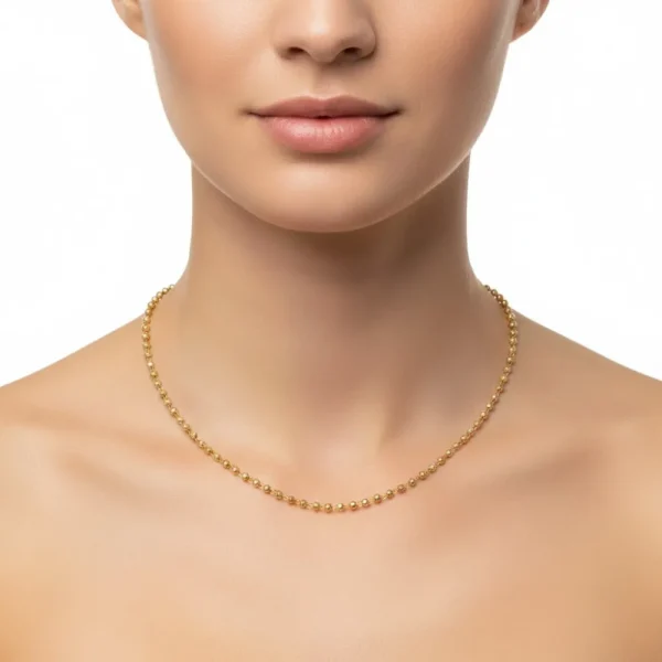 Gold İnce Dorika Top Zincir Kolye